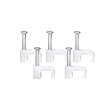 JBSTK 100 Stück Kabelschelle 6mm eckig - weiß - 100stk.Kabelklemmen Kabelclips Kabelhalter für Flachkab