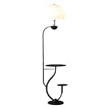 LMNRLNN Deckenfluter Moderne Stehlampe, Stehende Leselampe Stehende Lampe, Stehleuchte mit Regalen, für Wohnzimmer, Schlafzimmer Standleuchten Stehleuchte (Color : Black)