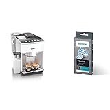 Siemens TQ507D02 EQ.500 integral Kaffeevollautomat, einfache Bedienung, integrierter Milchbehälter, 1.500 Watt, weiß & Entkalkungstabletten TZ80002A, schützt vor Korrosion, weiß