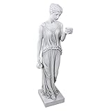 Design Toscano Hebe, die Göttin der Jugend griechische Gartenstatue, Polyresin, antikes steingrau, groß 81