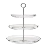 Ikea Glas-Etagere KVITTERA 3-Fach Etagére mit kombinierbaren, abnehmbaren Tellern aus Glas mit hohen Kanten - 27x31x34cm (BxTxH) - spü