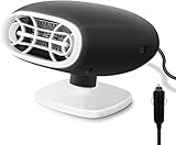 Upgrade Auto Heizung 12V Tragbare Auto Heizung mit Heizung & Kühlfunktion Defroster Defogger Demister Fahrzeug Heizung Ventilator für Windschutzscheibe (Schwarz)