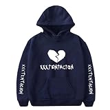 Unisex Langarm Hoodie Herren Damen Pärchen Sweatshirt Print Kapuzen Warm Pullover Tops, dunkelblau, M