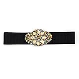 Sethain Kristall Breiter Taillengürtel Gold Elegant Kleid Cinch Gürtel Mantel Obi Strass Bund für Frauen und M