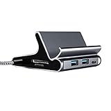 SHAOKAO USB-C auf HDMI-kompatibler Dock Power Adapter Typ C HUB Dockingstation Vertikale Basis mit Halterung 7 in 1 Hub 7 in 1 Hub