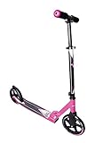 muuwmi Aluminium Scooter – Tretroller, 205 mm, ABEC 7, für Kinder und Erwachsene, GS geprüft, höhenverstellbar, pink