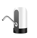 Wasserflaschen Pumpe,Universal Elektrischen Trinkwasserpumpe,USB-Ladekabel,Tragbarer Elektrischer Wasserspender,für Zuhause,Büro und Outdoor (White)