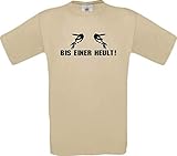Shirtinstyle T-Shirt BIS Einer HEULT Biken BMX Downhill Cruisen Fahrrad Fun Shirt, Farbe Khaki, Größe XXL