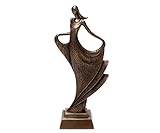Brillibrum Design Bronze Skulptur Tänzerin mit Witmung Frauen Dekofigur Brautfigur Fee Bronze Kunstharz Statue Frau Taufgeschenk Hochzeit mit Gravur (Gravur bis 20 Zeichen)