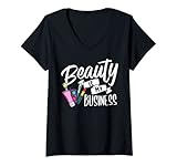 Damen Beauty Is My Business Kosmetikerin T-Shirt mit V