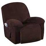 MKXULO Samt Relaxsessel Bezug 1-teilig Stretch Sesselschoner Sesselhusse für Relaxsessel Fernsehsessel Liege Sessel,B