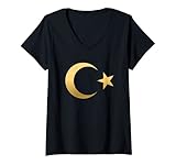 Damen Türkei Türkiye 2021 Fußball Trikot türkische Flagge Fan T-Shirt mit V