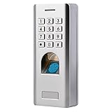 Fingerabdruck Zugangskontrolle, Metall Fingerprint Codeschloss Zutrittskontrolle mit IP66 Wasserdichte/Numerische Tastatur, intelligent Zugangssystem Türöffner für Home S