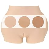 Tex-Eorey Frauen Silikon Panty Enhancer Shaper Panty mit Katheter - Butt Hip Lifter Control Höschen für Crossdresser & Transgender Männer,Weiß