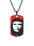 Gök-Türk Halskette Künye für Herren Unisex mit Anhänger Che Guevara Kuba Kubanische Revolution Comandante - schw