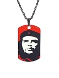 Gök-Türk Halskette Künye für Herren Unisex mit Anhänger Che Guevara Kuba Kubanische Revolution Comandante - schw
