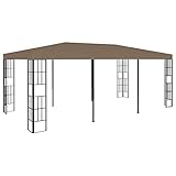 (Blitzlieferung) Garten Luxus Gartenpavillon Partyzelt Garten Gartenpavillon Event Shelter Strandüberdachung Festzelt, Pavillon 6x3 m Taup