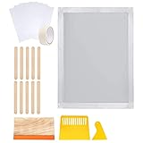 LIXINDEE 20-teiliges Siebdruck-Starter-Set, 25,4 x 35,6 cm, Aluminium-Siebdruckrahmen mit 110-teiligem weißen Netz-S