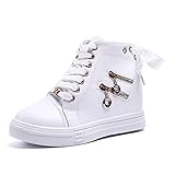OROSUA Damen Sneakers High Top Schnürschuhe Abriebfeste Atmungsaktive Freizeitschuhe Schleife-Knoten Flach Anti-Rutsch Mode Versteckte Keilab