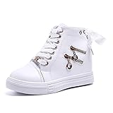 OROSUA Damen Sneakers High Top Schnürschuhe Abriebfeste Atmungsaktive Freizeitschuhe Schleife-Knoten Flach Anti-Rutsch Mode Versteckte Keilab