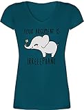 Comic Shirts - Your Argument is Irrelephant - L - Türkis - mikialong - XO1525 - Damen T-Shirt mit V