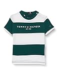 Tommy Hilfiger Jungen Essential Stripe Tee S/S T-Shirts, Grün gestreift, 16 J