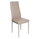 DMORA Stuhl aus Metall mit Sitz und Rückenlehne aus Kunstleder Farbe Sandfarben, 46 x 97 x 41, einzigartig