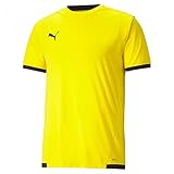 PUMA unisex-child Shirt, Cyber Yellow-Puma Black, 116