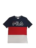 FILA Jungen TEENS BOYS MORELLI blocked tee T-Shirt, Black iris-True red-Bright White, 158/164