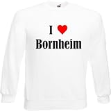 Reifen-Markt Sweatshirt Damen I Love Bornheim Größe M Farbe Weiss Druck Schw