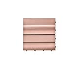 euroharry 1 Stück Muster WPC Fliesen Balkonfliesen Terrasse 30x30cm Kunststoff Holzfliesen DIY Balkon Garten Klick
