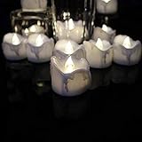 FAWFDF Timer-Teelichter 6 gelb flackernde flammenlose Teelichter, dekorative Tear Drop-LED-Kerzen mit Timer, kein Timer ist eb