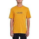 Volcom Herren Striper BSC Ss T-Shirt mit kurzen Ärmeln, Vintage Gold, L