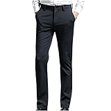 Herren Plus Samt Freizeithosen Winter Slim Verdickung Business Lange Hosen Warme Hosen Sale UK Plus Size, 1schwarz, 94