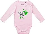 Kleckerliese Baby Body Langarm mit Motiv Schlaf Bär Vintage Sprüche Jungen Mädchen, LightPink,68