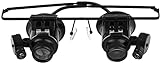 GWDFSU 20X LED Kopfmontierte Uhr Wartung Kopfmontierte Lupenbrillen Lupenbrillen Doppelaugenlupen mit LED-L