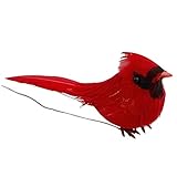 ZZRU Weihnachtsdekoration zum Aufhängen, künstliche rote Kardinale, gefiederte Vögel, Weihnachtsschmuck, Baumschmuck