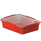 Rotho Memory große Mikrowellendose 3,1l mit Deckel und Ventil, Kunststoff (PP) BPA-frei, rot, 3,1l (29,0 x 22,0 x 7,7 cm)