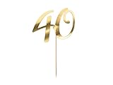 Schnooridoo Cake Topper Kuchen Dekorieren Torten Deko Hochzeit Geburtstag (Zahl 40 gold)