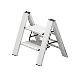 YHYH Verdickte Metall-Stehleitern 2-Stufen-Leiter Aluminium Leichter Klappbarer Tritthocker Tragbare Leitern Für Zuhause 551Ib Kapazität (Color : Aluminum Alloy B)