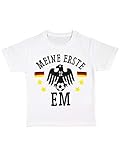 clothinx Kinder T-Shirt Bio Fußball Meine erste EM Weiß Größe 92