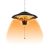 2500W Hängender Terrassenheizer Deckenmontierter Infrarotstrahler für den Außen-/Innenbereich, 2 Stufen Elektrischer Infrarotstrahler für Balkon, I