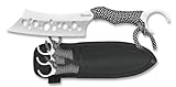 3er Wurfbeile Wurfmesser Beil ca. 19,7 cm- Knife - schnelles Werfen Messer Edelstahl - Trainingsmesser - Gürtelmesser - Set inklusive Holster aus Nylon schwarz, rot, weiß (3xWurfbeile)