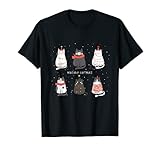 Süße Katzen Xmas Kätzchen Weihnachtsoutfit Damen Weihnachts T-S