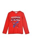 Spider-Man Kinder Jungen T-Shirt Longsleeve Langarm-Shirt (Rot, 98)