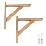 Gedotec Holzkonsole aus Buche | Regal-Halter geeignet für Bücherregale | 230x170 mm | BORK | Regalwinkel aus massivem Naturholz Tragkraft bis 90 kg | 2 Stück Schwerlastträger für Wandreg