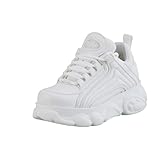 Buffalo Damen Low-Top Sneaker CLD Trace, Damen Halbschuhe,schnürschuhe,schnürer,Halbschuhe,straßenschuhe,Freizeitschuhe,Weiß (Offwhite),39 EU / 6 U