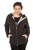 Ulla Popken Damen Softshelljacke Schneeflocke Mit Fell Jacke, Schwarz (Schwarz 10), (Herstellergröße: 54+)