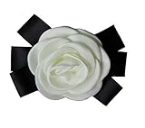 Cheerlife Ansteckblumen Brosche Krawatte Brosche Kamelie Boutonniere Haarclip Haarklipp Blumen Haarspange Beige 2