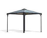 Palram Canopia Palermo 3000 Gartenpavillon Höchst Widerstandsfähig Hardtop Pavillon 295 x295cm. Robuste Aluminiumkonstruktion Mit Dach Aus Polycarbonat. Wasserfest Und Rostfrei. 10 Jahre G